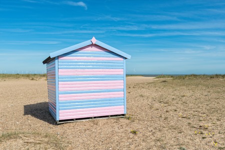 A colourful beach hut at Great Yarmouth on the Norfolk coastの写真素材