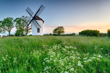 Beautiful Ashton Windmill at Chapel Allerton in Somersetの写真素材