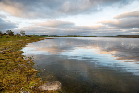 Dusk at Colliford Lake on Bodmin Moor in Cornwallの写真素材