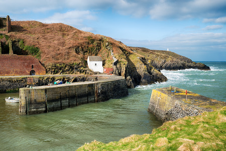 The harbour at Porthgain, a small fishing village on the Pembrokeshire coastの写真素材