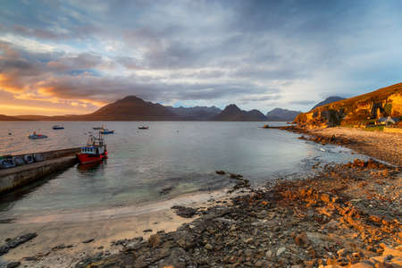 The harbour at Elgol on the Isle of Skyの写真素材