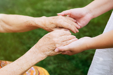 pension, old age and care of seniorsの写真素材