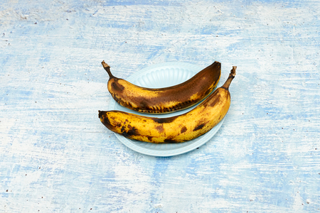 rotten spoiled overripe bananasの写真素材