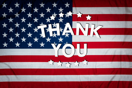 thanks to American veterans and soldiersの写真素材