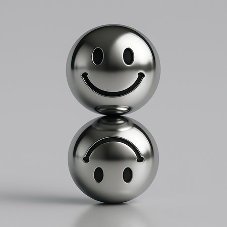 Smiley icon on a gray background. 3d render illustration.の素材