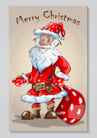 greeting card with Santa Clausのイラスト素材