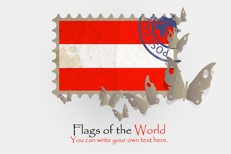 vector flag measurements with butterflies from paper of Austriaの写真素材