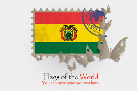 vector flag measurements with butterflies from paper of Boliviaの写真素材