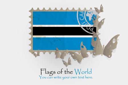 vector flag measurements with butterflies from paper of Botswanaiの写真素材