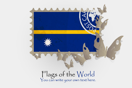 vector flag measurements with butterflies from paper of Nauruの写真素材