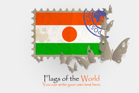 vector flag measurements with butterflies from paper of Nigerのイラスト素材