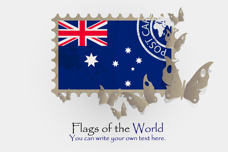 vector flag measurements with butterflies from paper of Australianのイラスト素材