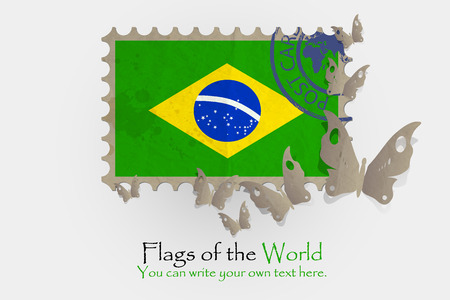 vector flag measurements with butterflies from paper of Braziliのイラスト素材