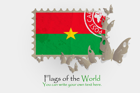 vector flag measurements with butterflies from paper of Burkina Fasoのイラスト素材