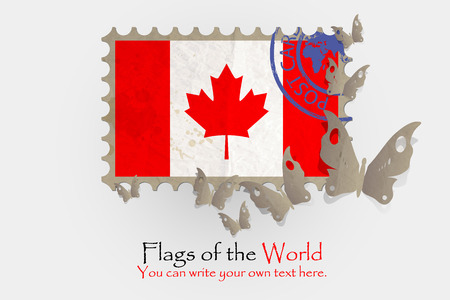 vector flag measurements with butterflies from paper of Canadaのイラスト素材
