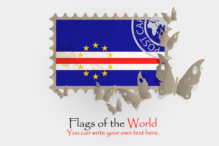 vector flag measurements with butterflies from paper of Cape Verdeのイラスト素材