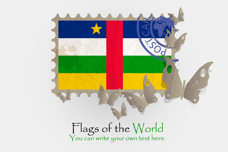 vector flag measurements with butterflies from paper of Central African Republicのイラスト素材