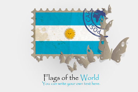 vector flag measurements with butterflies from paperのイラスト素材