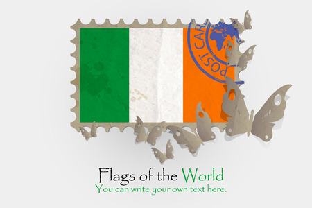 vector flag measurements with butterflies from paper of Irelandのイラスト素材