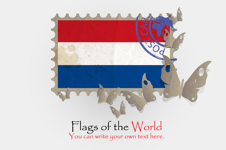 vector flag measurements with butterflies from paper of Netherlandsのイラスト素材