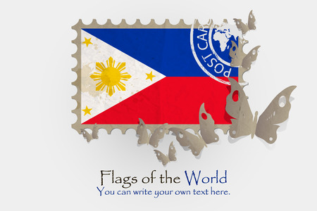 vector flag measurements with butterflies from paper of Philippinesのイラスト素材