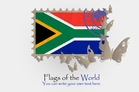vector flag measurements with butterflies from paper of South Africaのイラスト素材