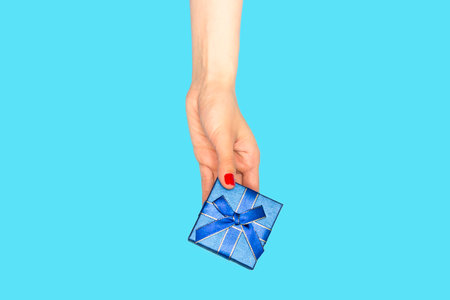 Gift in a box packedの写真素材