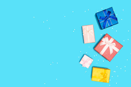Gift in a box packedの写真素材