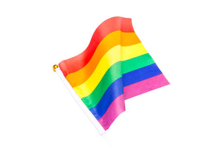 Rainbow flag on white background, LGBTの写真素材