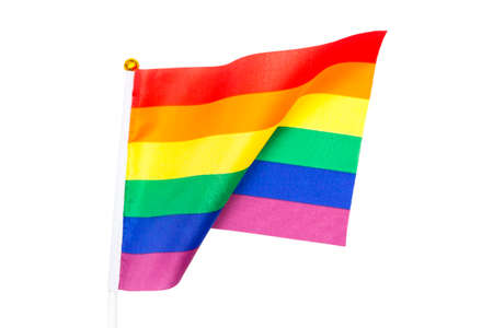 Rainbow flag on white background, LGBTの写真素材