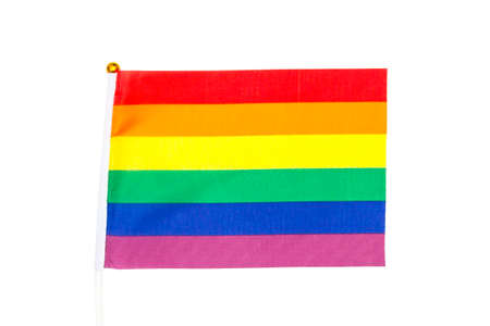 Rainbow flag on white background, LGBTの写真素材