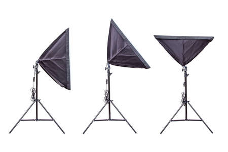 Softbox for taking photos on a white backgroundの写真素材