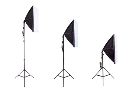 Softbox for taking photos on a white backgroundの写真素材