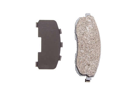 Brake pads on a white backgroundの写真素材