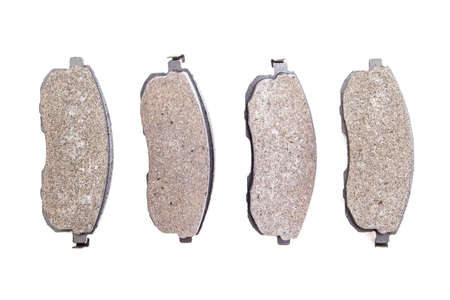 Brake pads on a white backgroundの写真素材