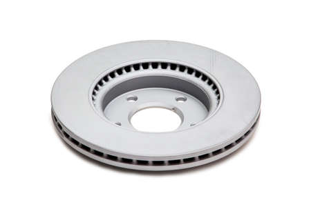 Car brake disc on white backgroundの写真素材