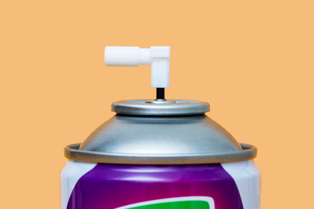 Aerosol can on a white backgroundの写真素材