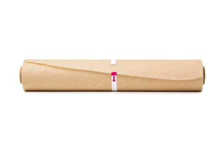 Parchment baking paper on a white backgroundの写真素材