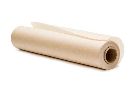 Parchment baking paper on a white backgroundの写真素材