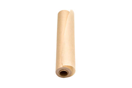 Parchment baking paper on a white backgroundの写真素材