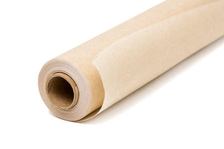 Parchment baking paper on a white backgroundの写真素材