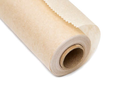 Parchment baking paper on a white backgroundの写真素材