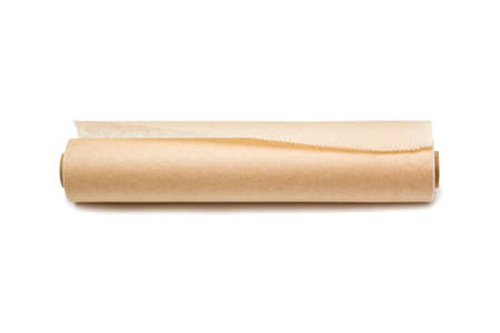 Parchment baking paper on a white backgroundの写真素材
