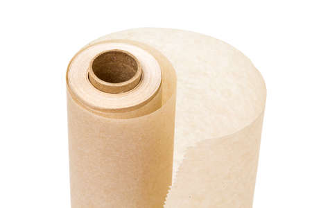 Parchment baking paper on a white backgroundの写真素材