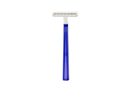 Disposable razor on a white backgroundの写真素材