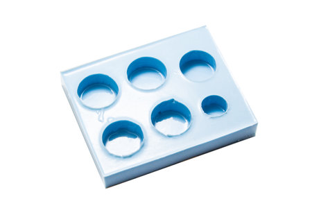 Silicone ice mold on a white backgroundの写真素材
