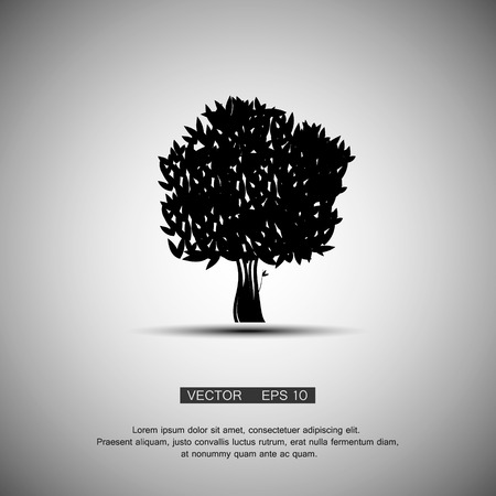 black tree silhouette isolated on white backgroundのイラスト素材