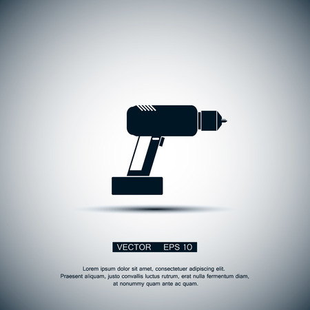 Electric screwdriver icon illustration in flat style. vector eps 10のイラスト素材