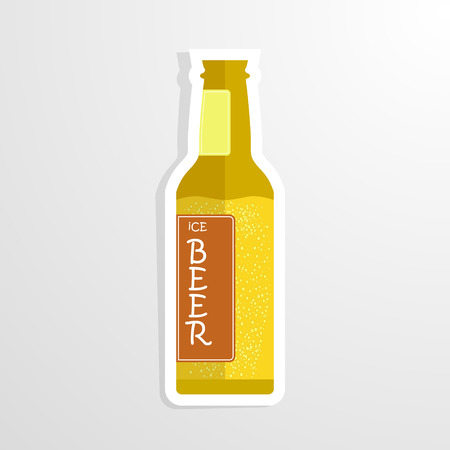 beer bottle cheers Vector illustration Isolated on a light background. Eps 10のイラスト素材