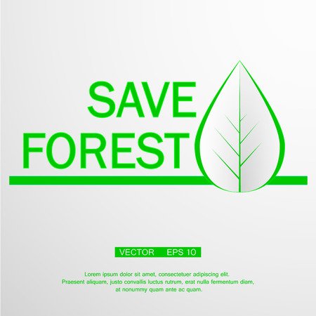 ecology icon - green design - growth vector illustration. Save forestのイラスト素材